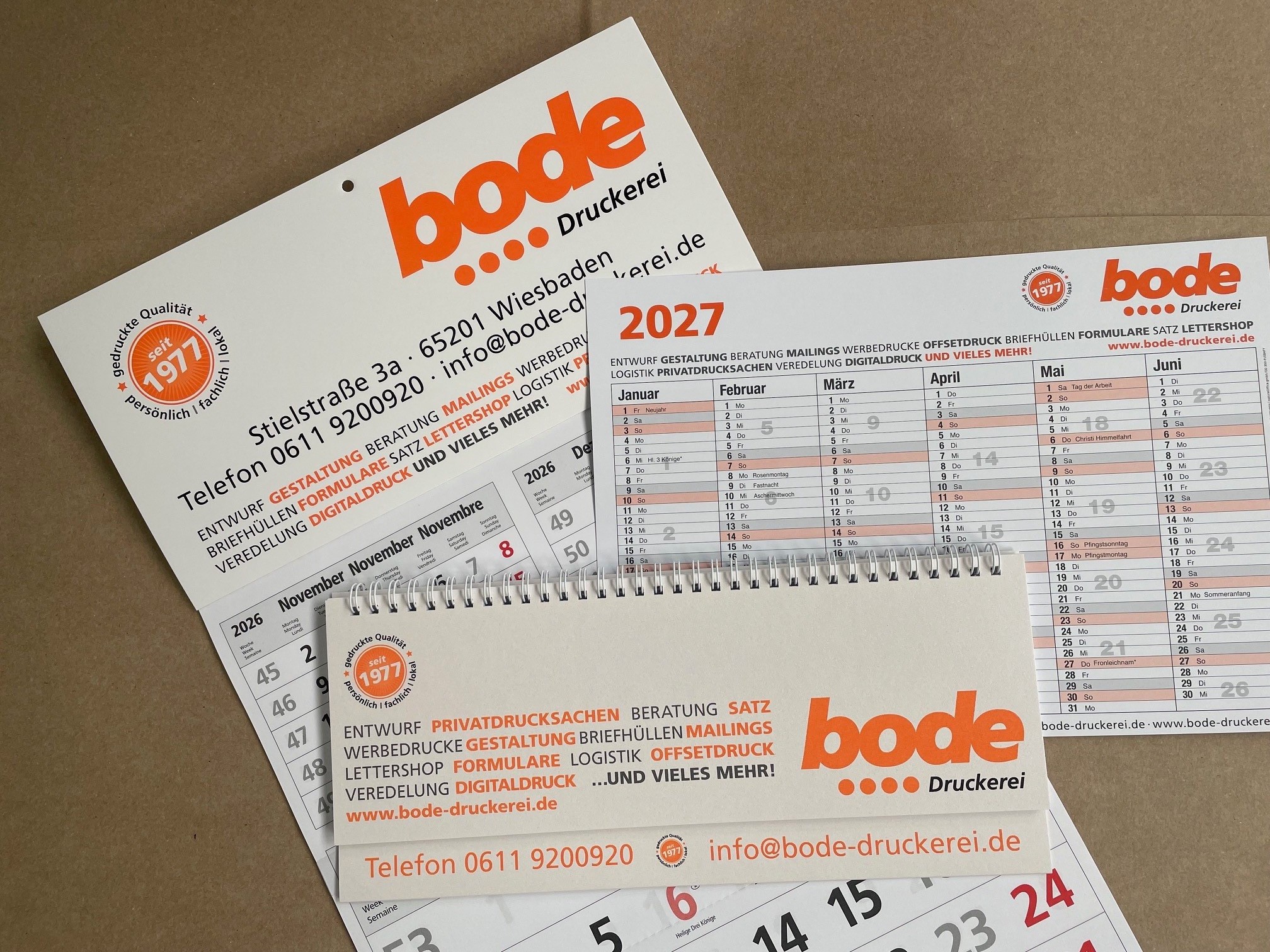 Druckerei Bode Kalender 2027